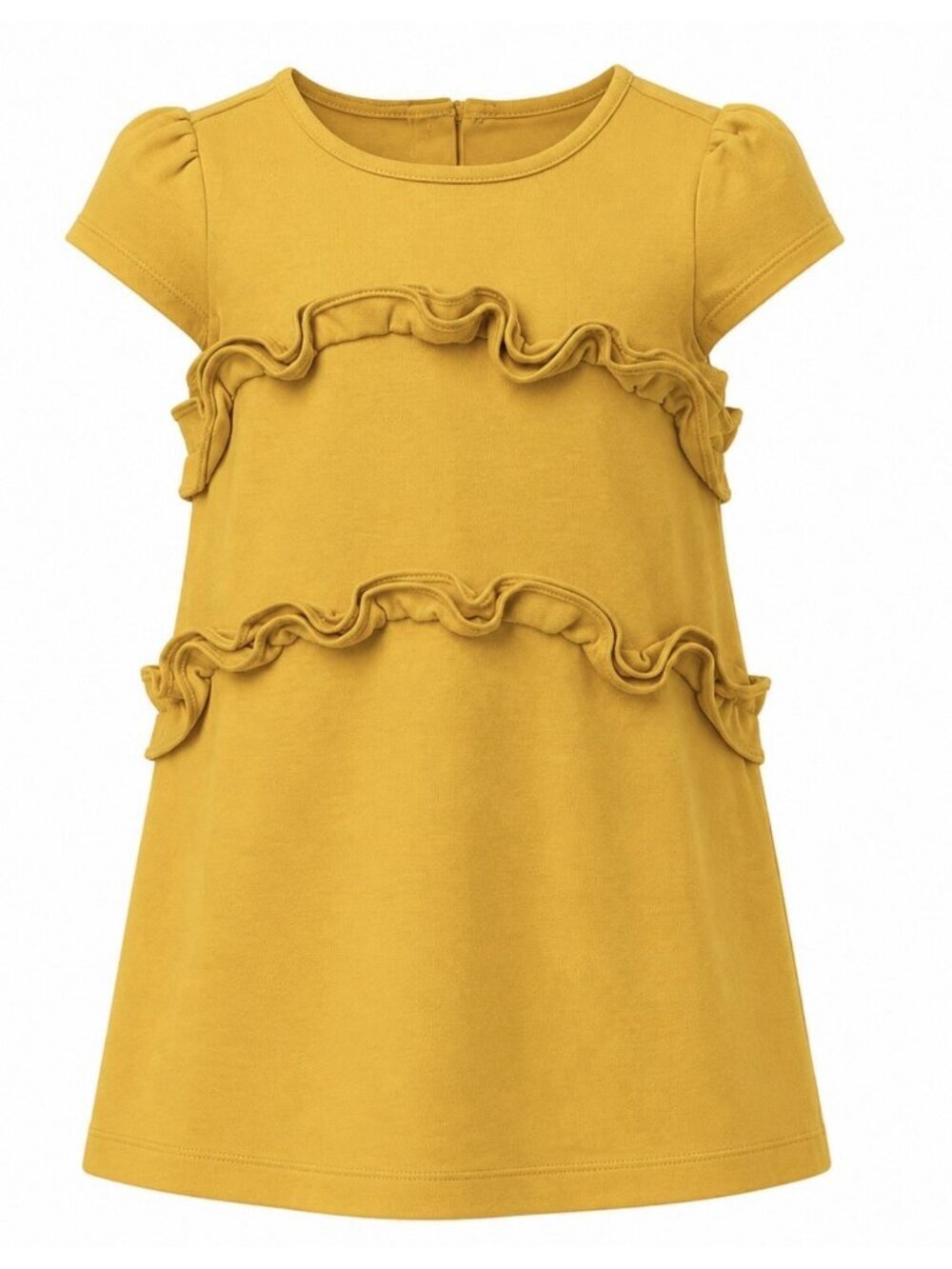 Janie And Jack Girls Dress Sz 3 Yellow Sleeveless Spring Summer Ruffles